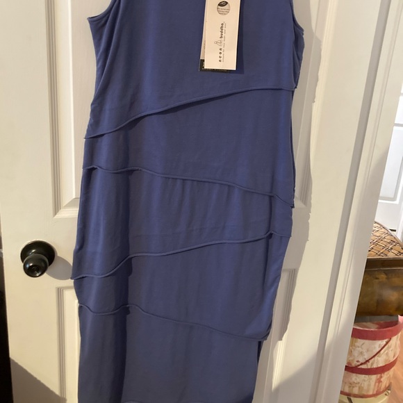 Neon Buddha Blue Tiered Sheath Midi Dress - Picture 2 of 9
